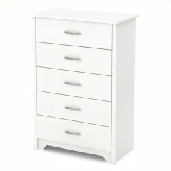 Wholesale 🤩 Pemberly Row 5 Drawer Chest In Pure White 😍