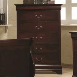 Best Pirce ⌛ Bowery Hill 5 Drawer Chest In Red Brown 🎁