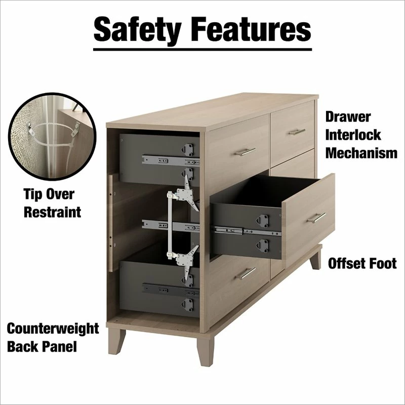 Best deal ❤️ Bush Furniture Somerset 6 Drawer 👗 Dresser In Ash Gray 😍 - Image 7