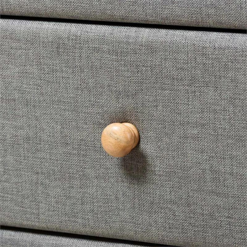 Best deal 😀 Baxton Studio Jonesy 6 Drawer Fabric Upholstered 👗 Dresser In Gray ✔️ - Image 6