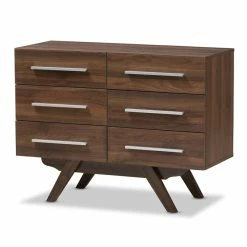 Wholesale โค๏ธ Baxton Studio Auburn 6 Drawer Double ๐ Dresser In Brown ๐งจ
