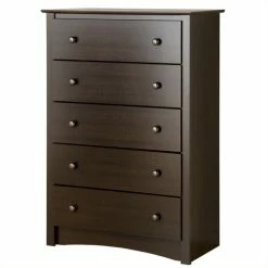 Buy ⭐ Kingfisher Lane 5 Drawer Chest In Espresso ✔️