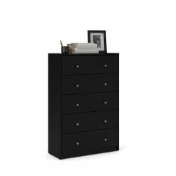 Cheap ✨ Atlin Designs Contemporary 5 Drawer Chest In Black 🧨