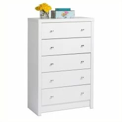 Coupon 🌟 Atlin Designs 5-Drawer Chest In White Laminate 🛒