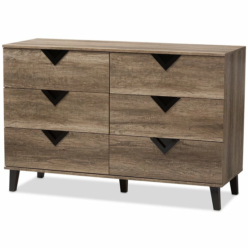 Deals ❤️ Baxton Studio Wales 6 Drawer Double 👗 Dresser In Light Brown 😀