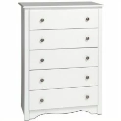 Flash Sale 🧨 Kingfisher Lane 5 Drawer Chest In White 🔥