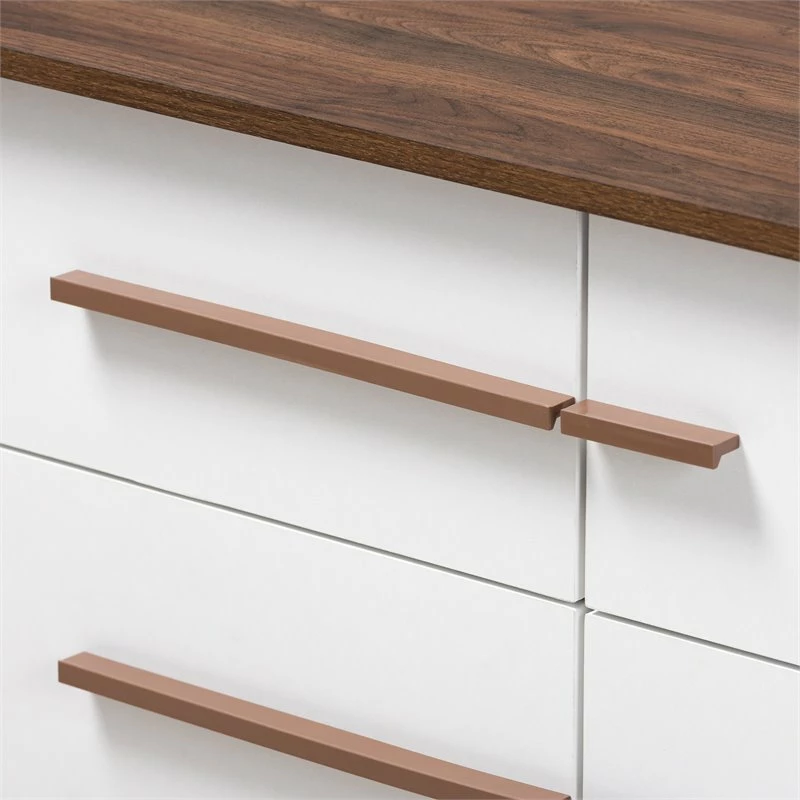 Best Pirce 😍 Baxton Studio Mette Mid-Century 6-Drawer Wood 👗 Dresser In White And Walnut 👏 - Image 3