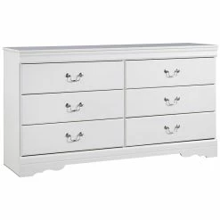Flash Sale ❤️ Ashley Furniture Anarasia 6 Drawer Double 👗 Dresser In White 👍