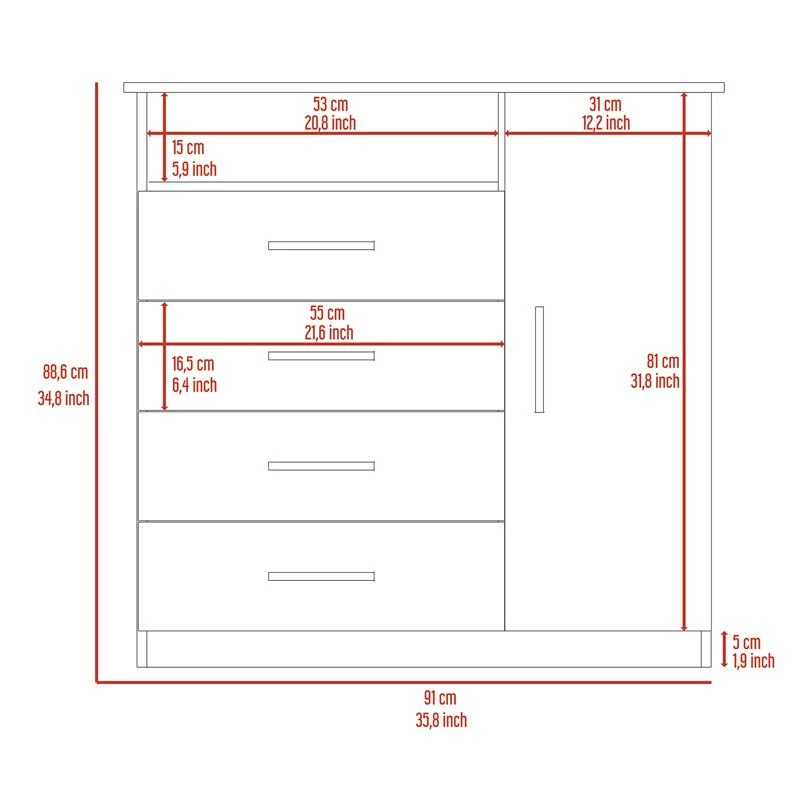 Top 10 ๐ Tuhome Furniture TuHome Black Wengue Modern Engineered Wood Peru 4 Drawer ๐ Dresser โค๏ธ - Image 5