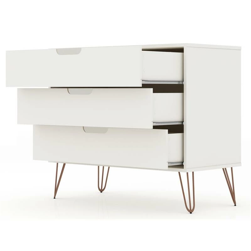 New 🛒 Manhattan Comfort Rockefeller Wood 👗 Dresser In White ✔️ - Image 4