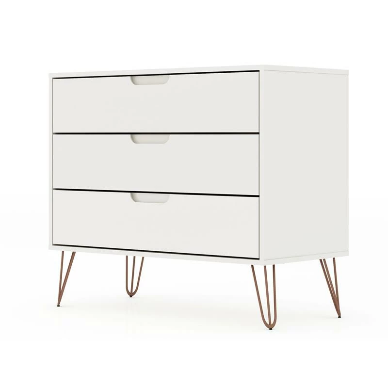 New 🛒 Manhattan Comfort Rockefeller Wood 👗 Dresser In White ✔️ - Image 9