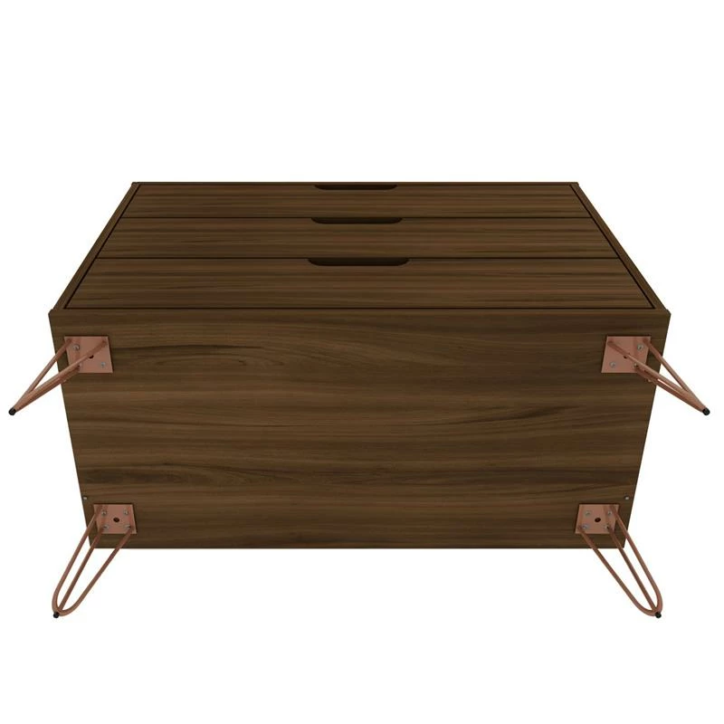 Budget โ๏ธ Manhattan Comfort Rockefeller Modern Sleek Wood 3-Drawer ๐ Dresser In Brown ๐ - Image 8