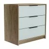 Coupon ⭐ Tuhome Furniture Tuhome Modern Engineered Wood Oak Kaia 3 Drawer 👗 Dresser White & Light Oak ❤️
