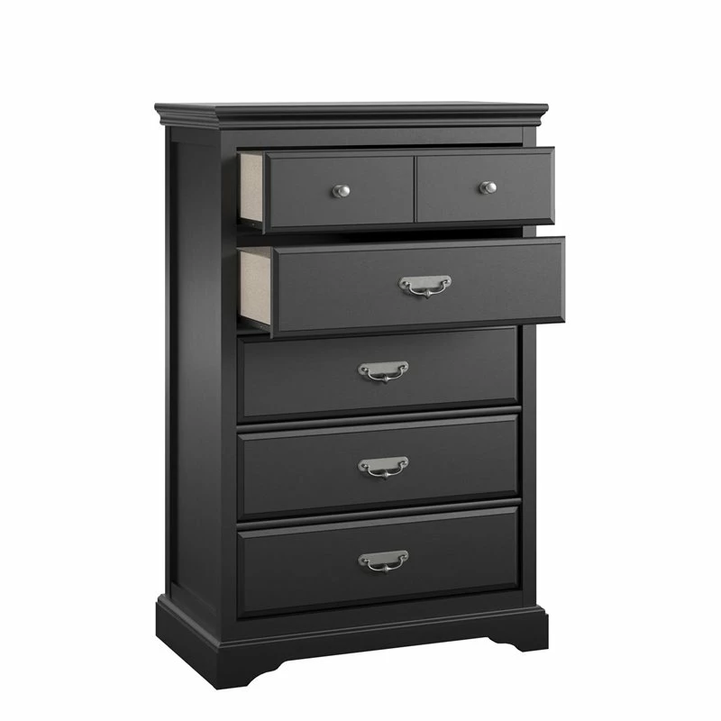 Wholesale ๐ Ameriwood Home Bristol 5 Drawer ๐ Dresser In Black ๐งจ - Image 3