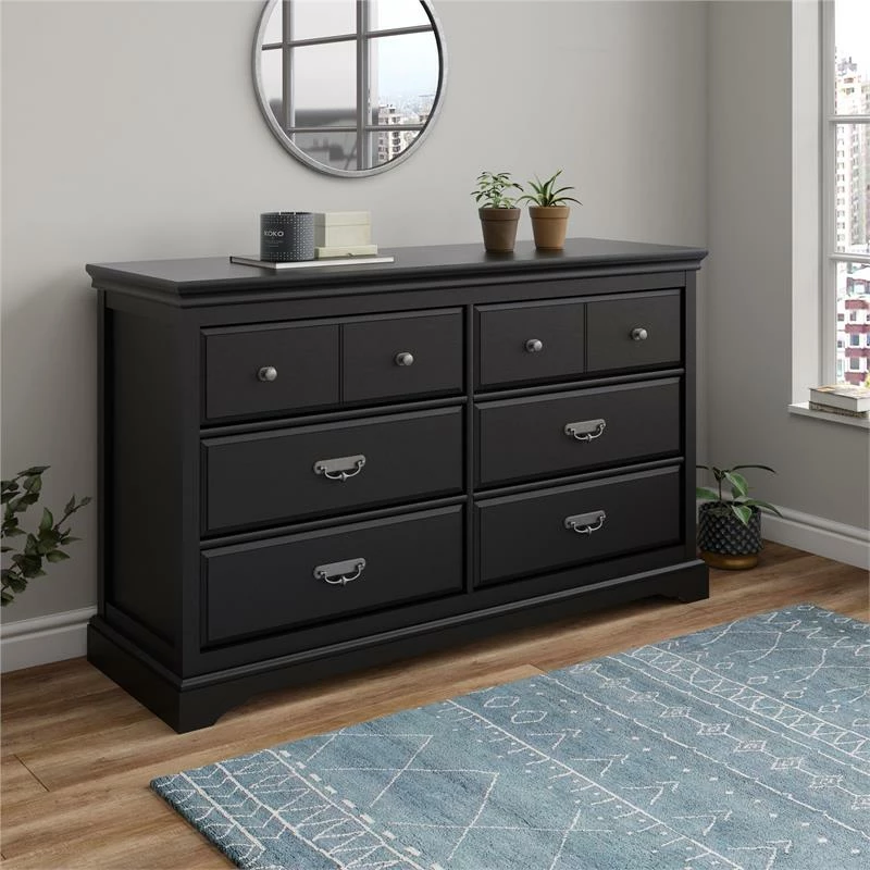 Buy โค๏ธ Ameriwood Home Bristol 6 Drawer ๐ Dresser In Black ๐คฉ - Image 2