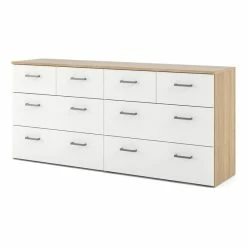 Top 10 🧨 Tvilum Space Low Profile 8 Drawer Double 👗 Dresser In Oak Structure & White 💯