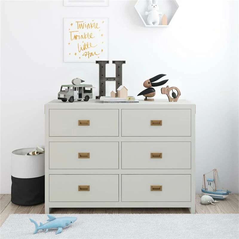 Outlet ๐ Dorel Asia Baby Relax Traditional Miles Wood 6-Drawer ๐ Dresser In Graphite Gray ๐ - Image 3