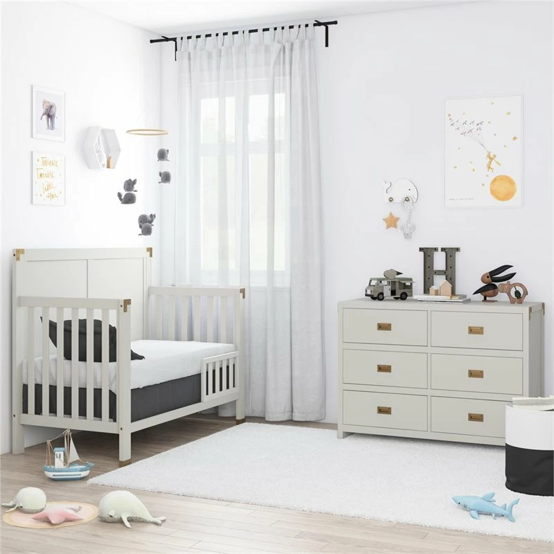 Outlet ๐ Dorel Asia Baby Relax Traditional Miles Wood 6-Drawer ๐ Dresser In Graphite Gray ๐ - Image 4