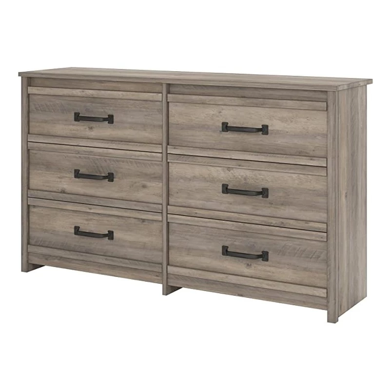 Cheap ๐ Ameriwood Home Engineered Wood Bassinger 6 Drawer ๐ Dresser In Gray Oak โจ
