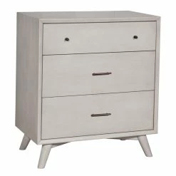 New ๐งจ Alpine Furniture Flynn Mid Century Modern Wood 3 Drawer Accent Chest In Gray ๐