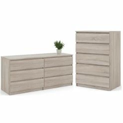 Flash Sale 🔥 Home Square 2PC 👗 Dresser Set With 1 Double 👗 Dresser And 1 Chest In Truffle 🎁