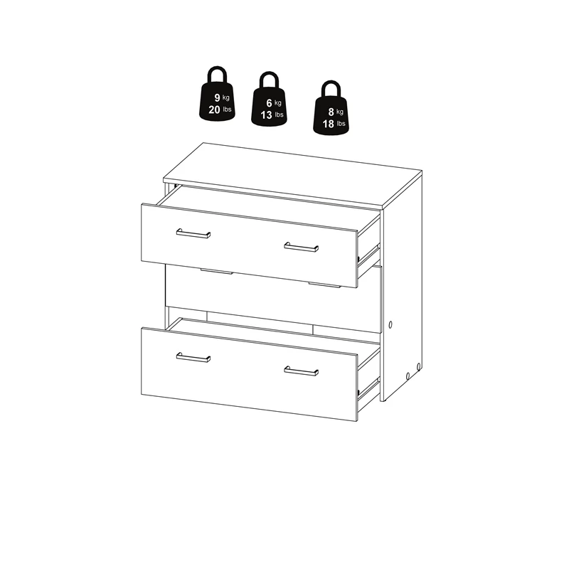 Buy ✔️ Home Square 2PC Set With 1 Double 👗 Dresser And 1 Chest In Oak And White ✔️ - Image 13