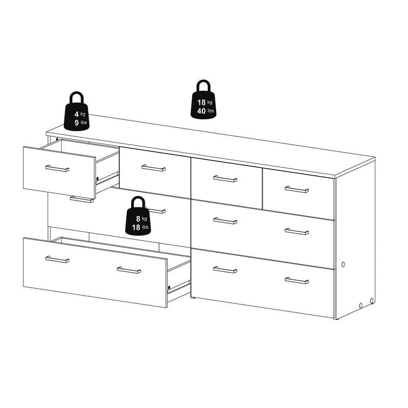 Buy ✔️ Home Square 2PC Set With 1 Double 👗 Dresser And 1 Chest In Oak And White ✔️ - Image 10