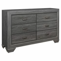 New ๐ Lexicon Beechnut 6 Drawers Contemporary Wood ๐ Dresser In Gray ๐