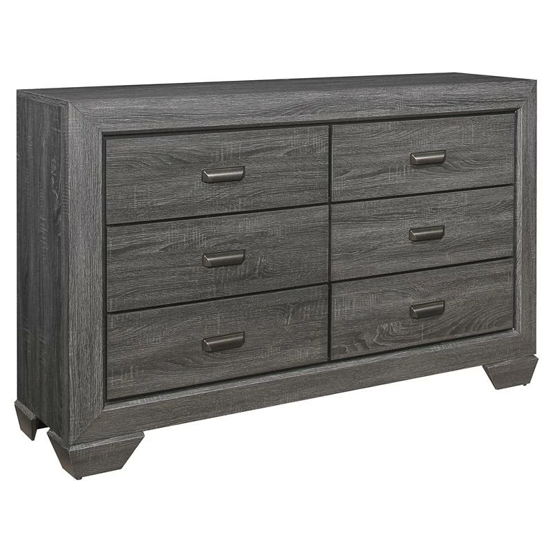 New ๐ Lexicon Beechnut 6 Drawers Contemporary Wood ๐ Dresser In Gray ๐