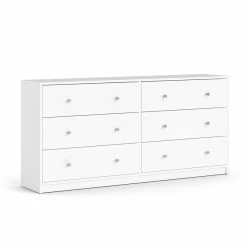 Best Pirce 🛒 Tvilum Portland Contemporary 6 Drawer Double 👗 Dresser In White 🌟