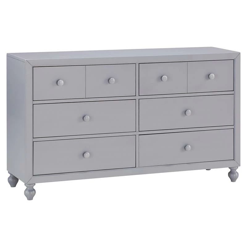 Budget 🔥 Lexicon Wellsummer 6 Dovetail Drawers Modern Wood 👗 Dresser In Gray 💯