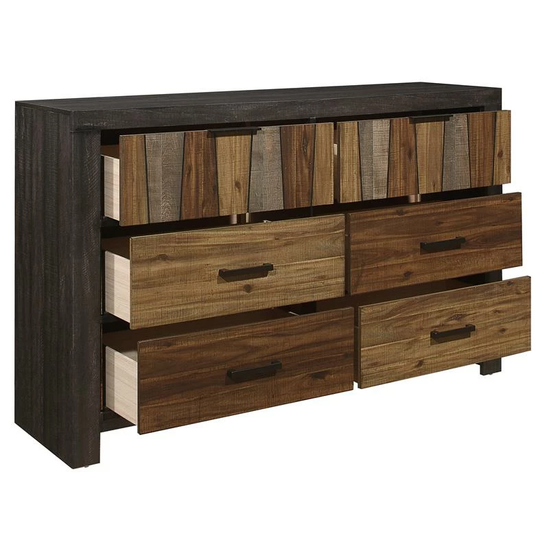 Budget β Lexicon Cooper 6 Dovetail Drawers Modern Wood π Dresser In Brown π - Image 3