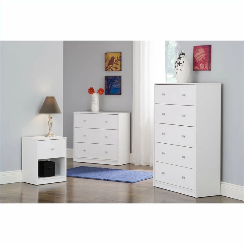 Brand new ⭐ Pemberly Row Contemporary Engineered Wood 3 Drawer Chest In White 😀 - Image 2