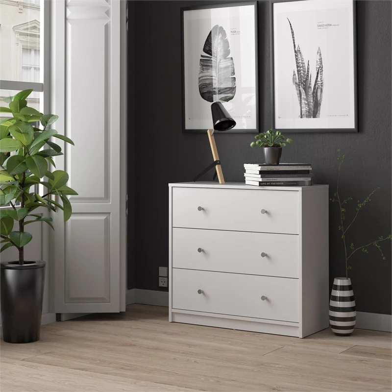 Brand new ⭐ Pemberly Row Contemporary Engineered Wood 3 Drawer Chest In White 😀 - Image 7
