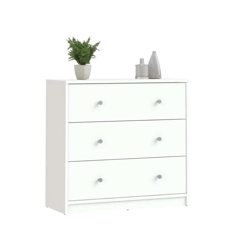 Brand new ⭐ Pemberly Row Contemporary Engineered Wood 3 Drawer Chest In White 😀