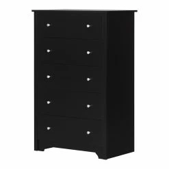 Coupon 🤩 South Shore Breakwater 5 Drawer Chest In Pure Black Finish 🌟