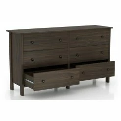 Budget โ Furniture Of America Zillett Transitional Wood 6-Drawer ๐ Dresser In Brown Wenge ๐