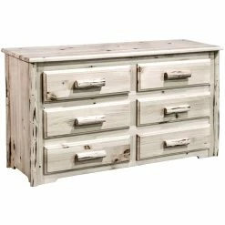 Hot Sale ๐ Montana Woodworks 6 Drawers Transitional Wood ๐ Dresser In Natural ๐