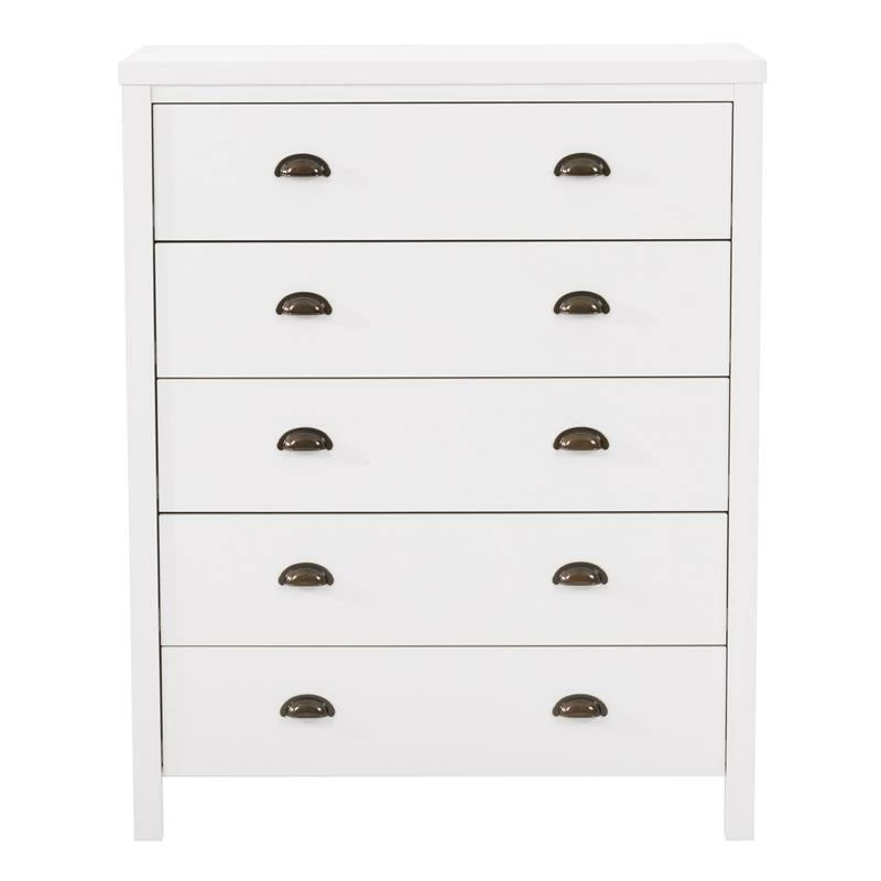 Buy ๐คฉ CorLiving Boston 5 Drawer ๐ Dresser - White Engineered Wood โจ - Image 2