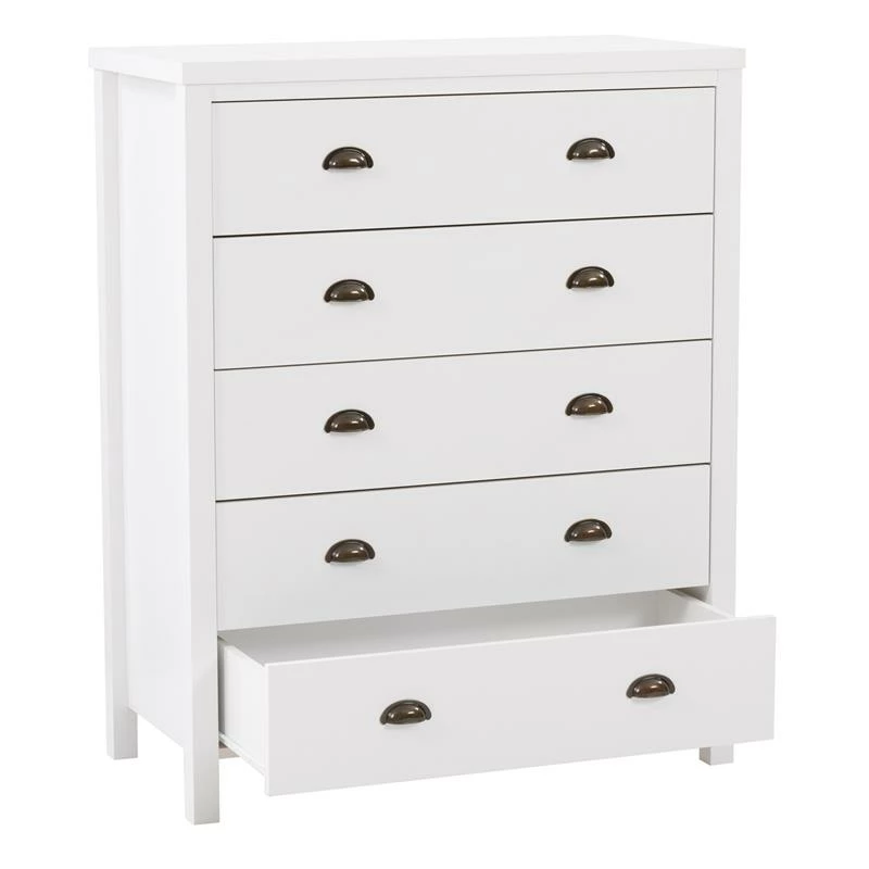 Buy ๐คฉ CorLiving Boston 5 Drawer ๐ Dresser - White Engineered Wood โจ - Image 3