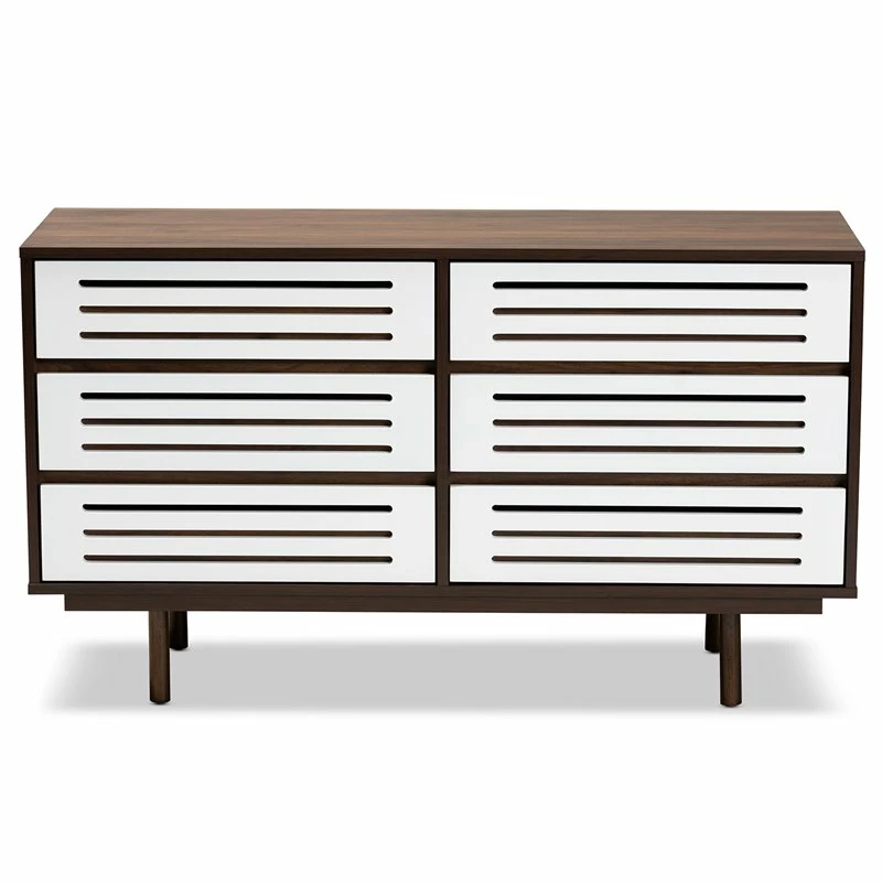 Best Pirce 😀 Hawthorne Collections 6 Drawer Wooden Double 👗 Dresser In Walnut And White 😉 - Image 3