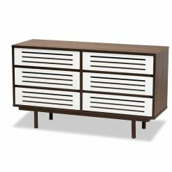 Best Pirce 😀 Hawthorne Collections 6 Drawer Wooden Double 👗 Dresser In Walnut And White 😉