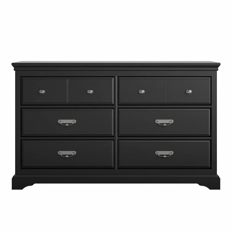 Cheapest ✨ Bowery Hill 6 Drawer Wooden 👗 Dresser In Black ⭐