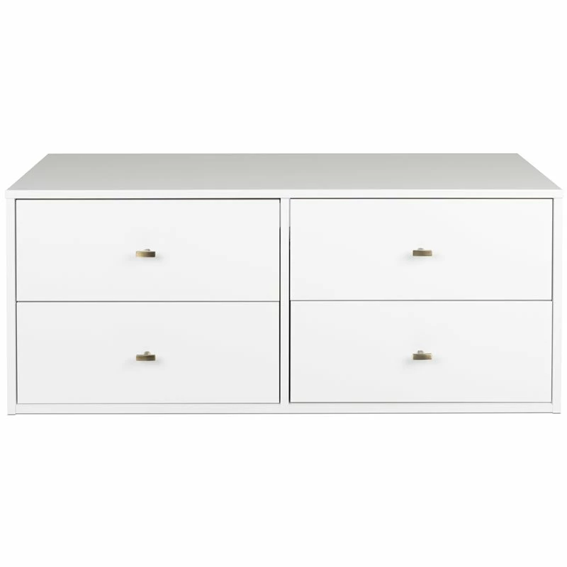 Outlet ❤️ Prepac Milo 4 Drawer Floating Wooden 👗 Dresser In White 🎁 - Image 4