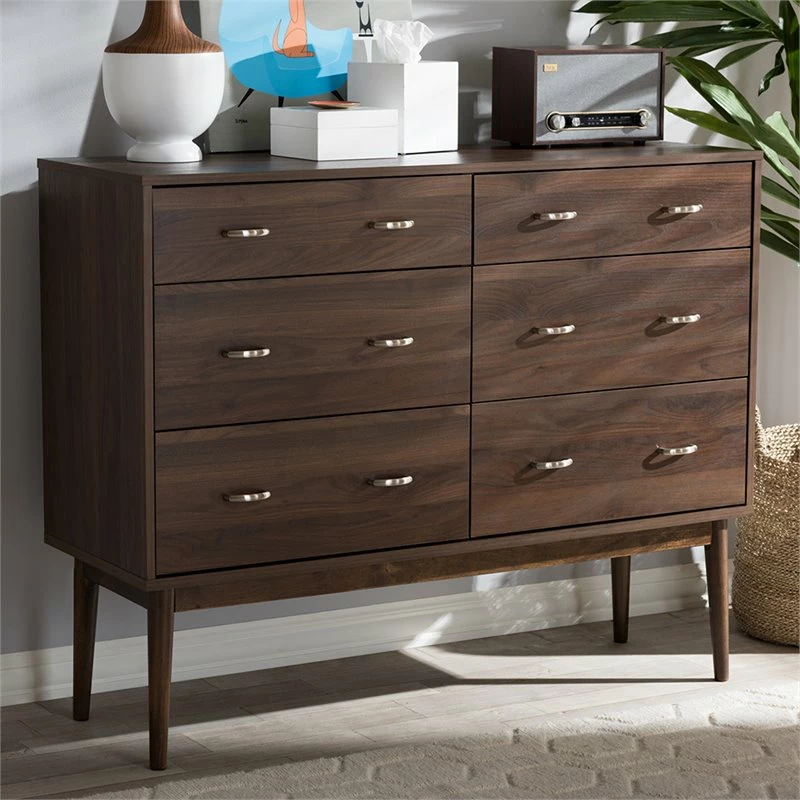 Best Pirce ⌛ Bowery Hill 6 Drawer Double 👗 Dresser In Walnut Brown 🎉 - Image 2