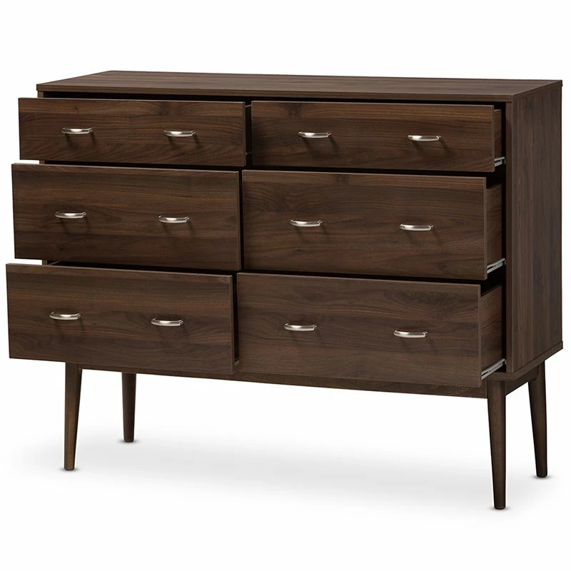 Best Pirce ⌛ Bowery Hill 6 Drawer Double 👗 Dresser In Walnut Brown 🎉 - Image 4