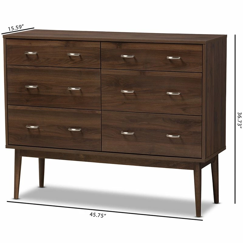 Best Pirce ⌛ Bowery Hill 6 Drawer Double 👗 Dresser In Walnut Brown 🎉 - Image 10