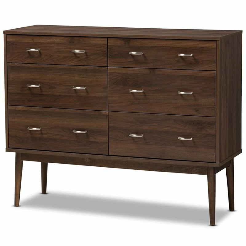 Best Pirce ⌛ Bowery Hill 6 Drawer Double 👗 Dresser In Walnut Brown 🎉