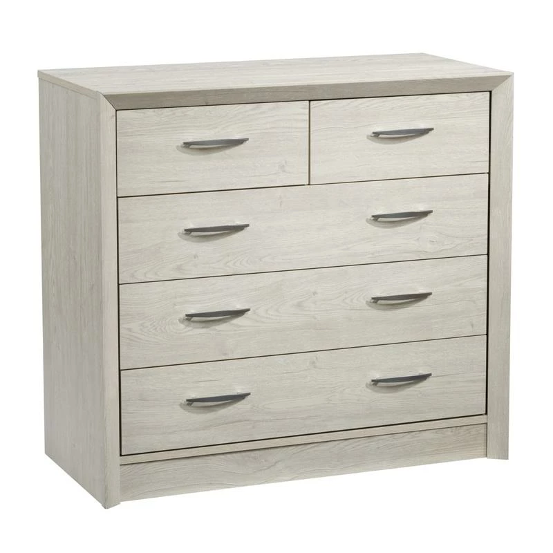 Deals 😀 Bowery Hill 5 Drawer 👗 Dresser In White 🔥