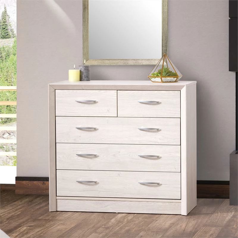 Deals 😀 Bowery Hill 5 Drawer 👗 Dresser In White 🔥 - Image 6
